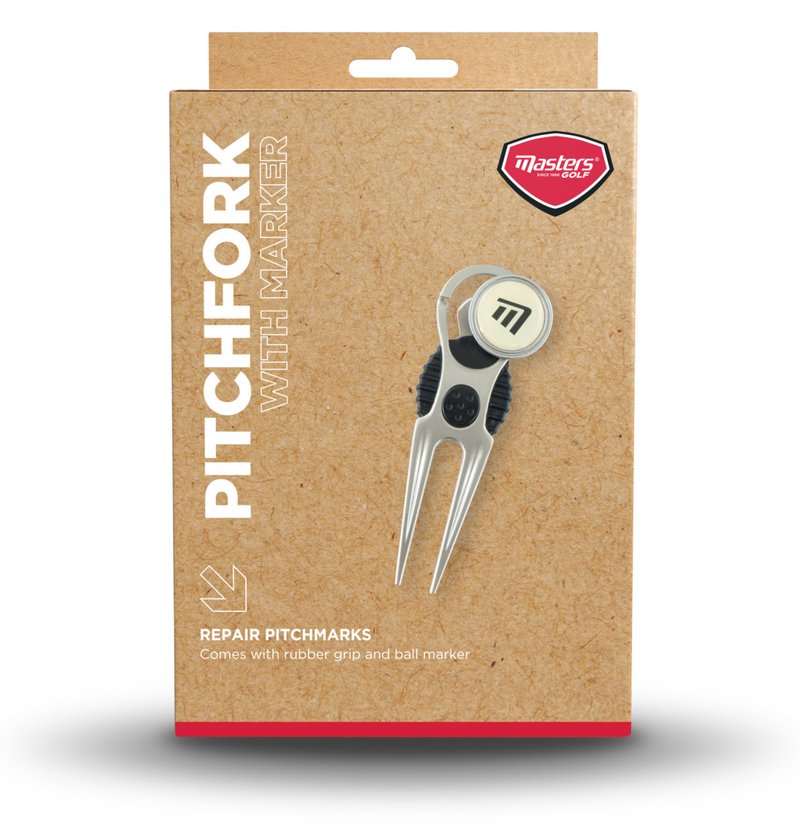 Masters Golf Deluxe Pitchfork With Marker segnaposto, argento