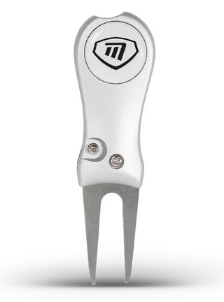 Masters Golf Switchblade Style Pitchfork segna-buche, argento