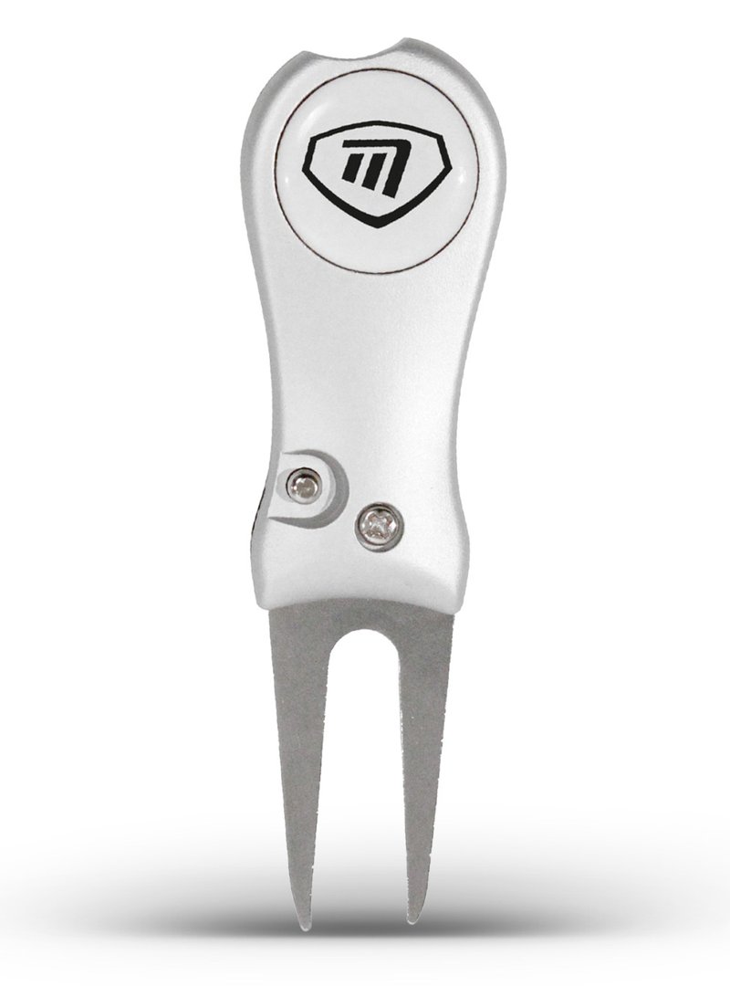Masters Golf Switchblade Style Pitchfork segna-buche, argento