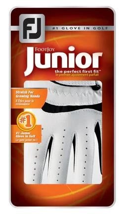 Footjoy FJ Junior 18 guanto da golf per bambini, bianco/nero