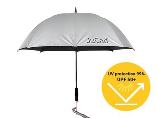 JuCad telescopic golf umbrella 68" automatic with pin, silver (UV-protection 99%/UPF50+)