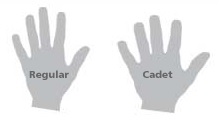 Confronto vestibilità guanto Cadet vs Regular