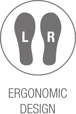 Icona sagomatura anatomica ergonomica destra sinistra