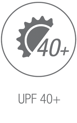 Icona classificazione protezione solare UPF 40+