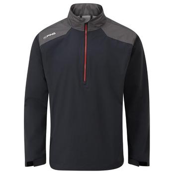 Giacca da golf impermeabile mezza zip Ping AquaDrive nero/asfalto – vista frontale