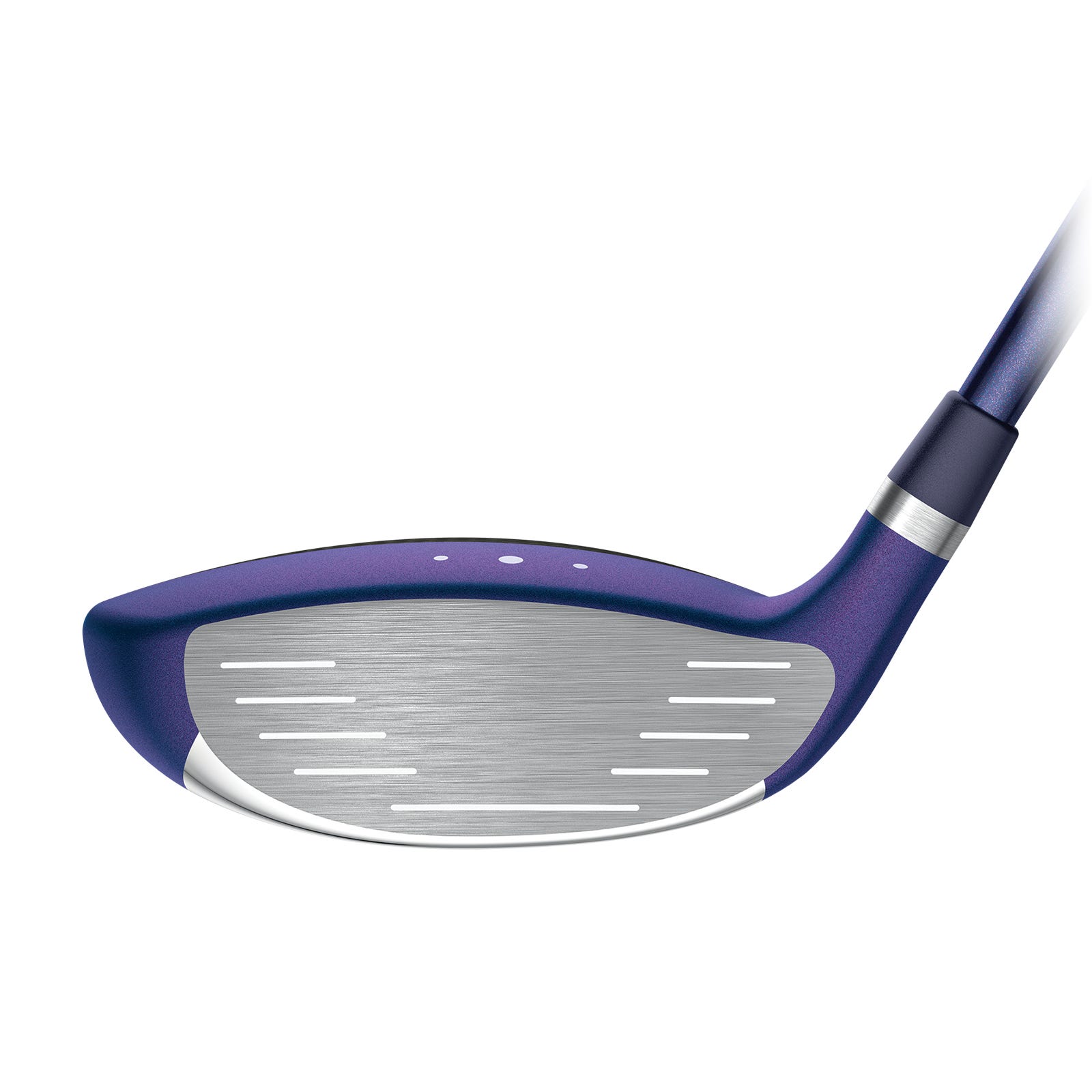 Vista frontale del legno da fairway PING G Le4 che mostra la struttura FaceWrap in acciaio maraging