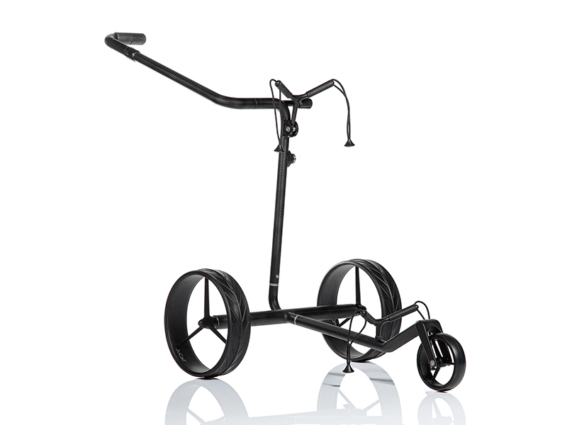 Carrello elettrico JuCad Carbon Travel Nero SV 3.0 sul campo