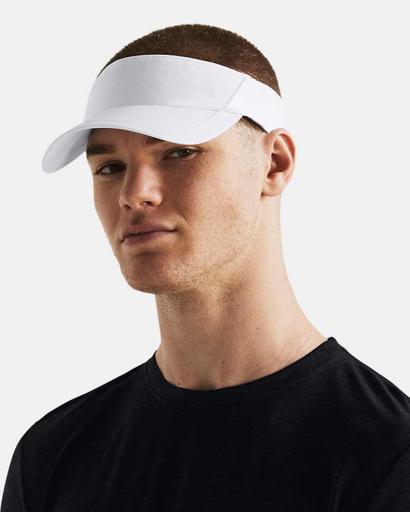Under Armour Iso-Chill Launch Visor vista frontale bianco