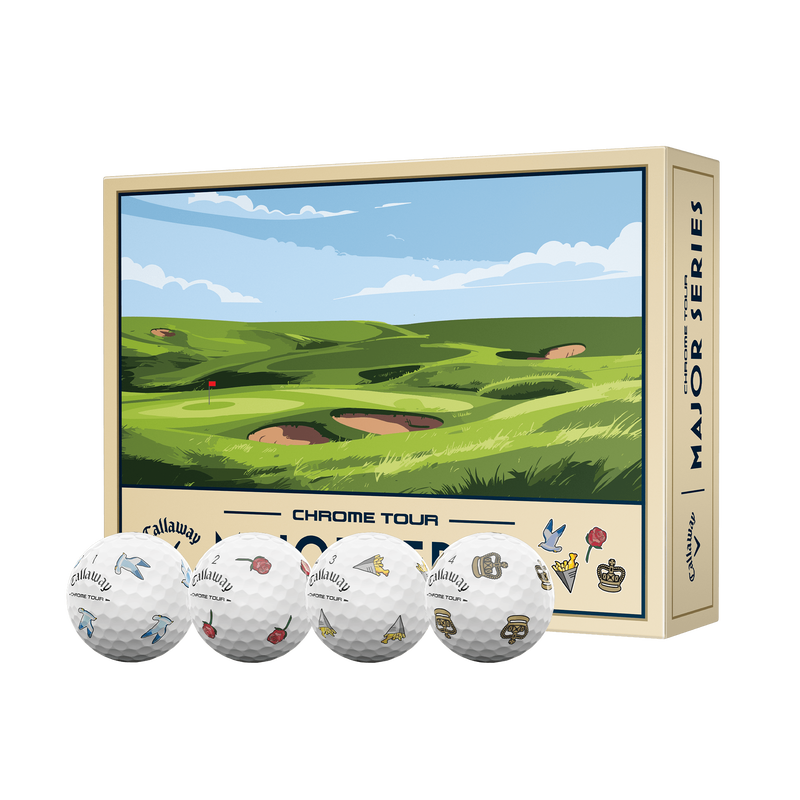 Vista completa della scatola in edizione limitata Callaway Chrome Tour July Major 2026