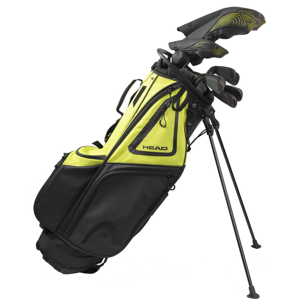 Dettaglio set completo HEAD Golf — legni con canna in grafite e ferri con canna in acciaio