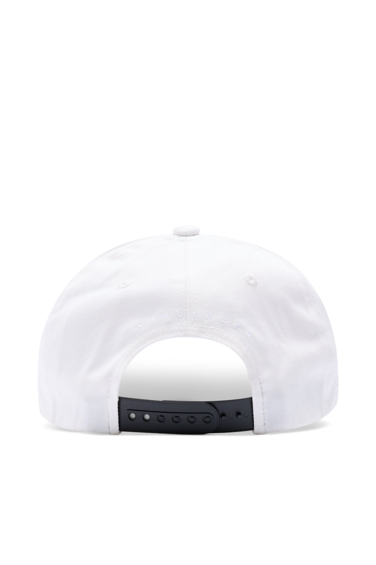 Cappellino J.Lindeberg Heath Bianco – profilo laterale che mostra la vestibilità Flexfit e la visiera curva