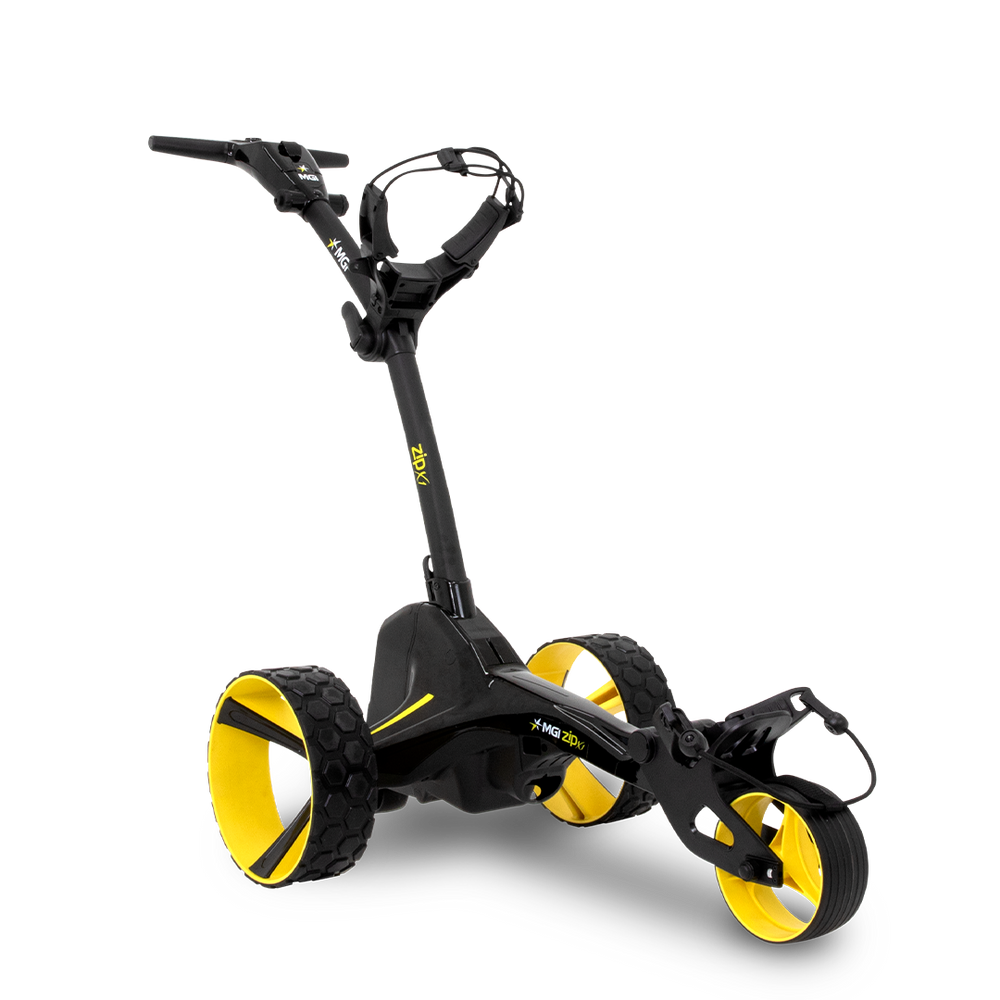 MGI Zip X1 carrello da golf elettrico – vista frontale con motore ed elettronica digitale