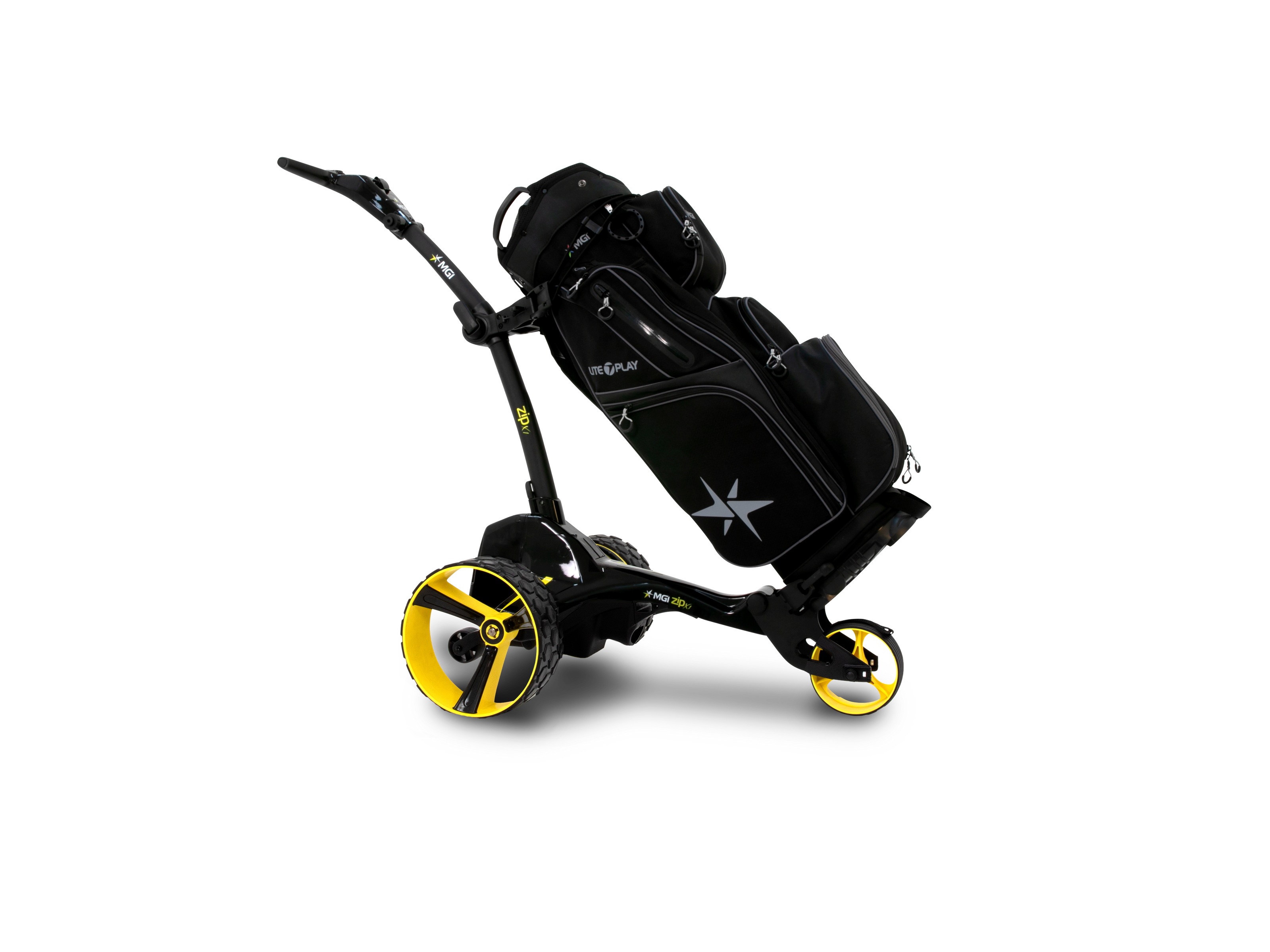 MGI Zip X1 con sacca da carrello montata – maniglia ergonomica a T e supporto GPS