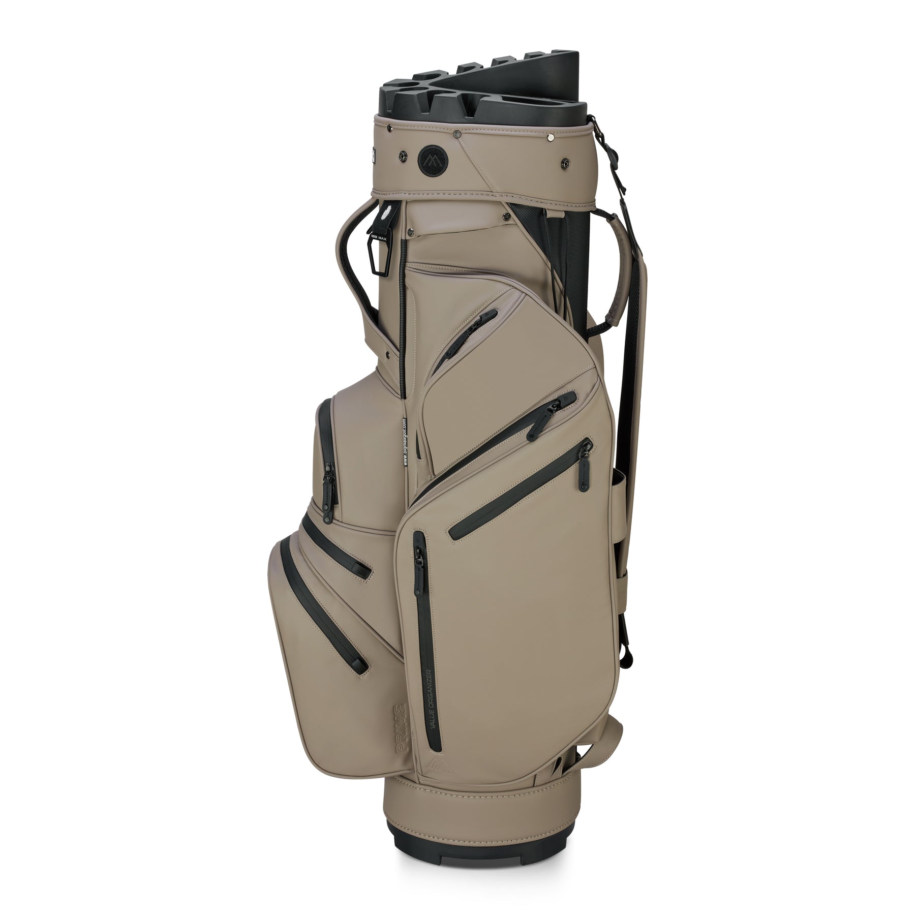 Borsa da carrello Big Max Dri Lite Silencio Prime tortora — vista laterale che mostra la disposizione delle tasche
