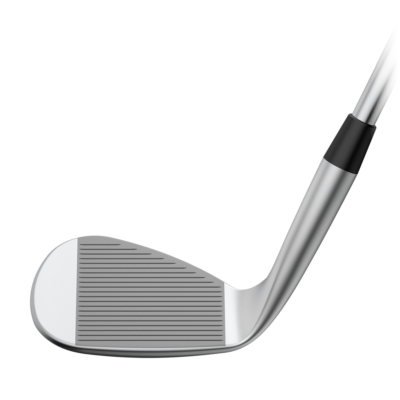 Vista della faccia del wedge Chrome s259 che mostra le scanalature tagliate a ruota e la superficie fresata di precisione