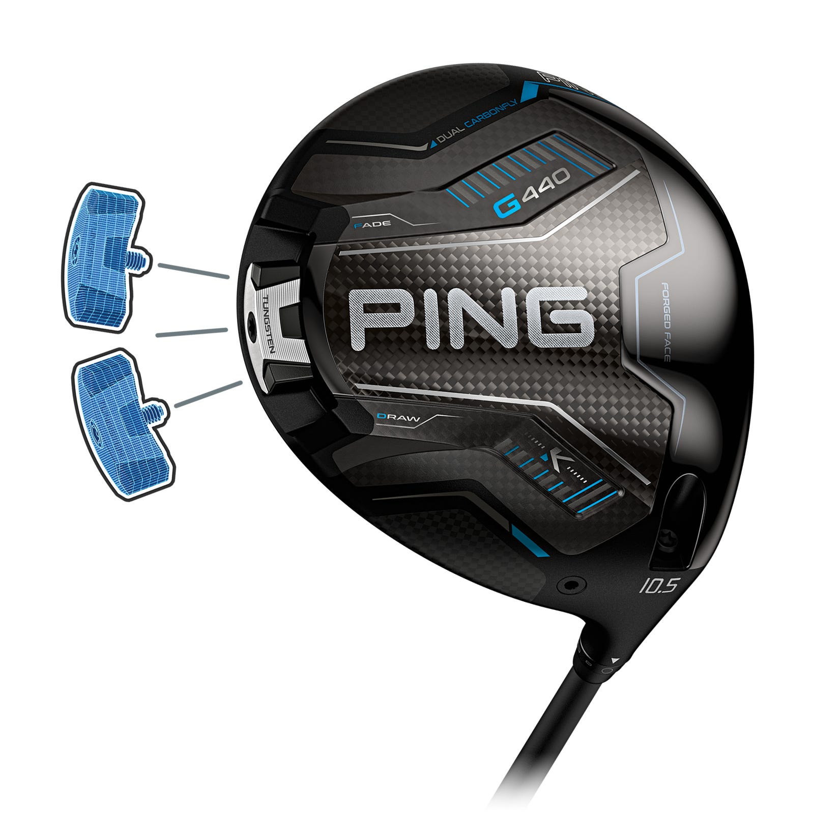 Illustrazione del peso posteriore CG Shifter del driver G440 K in tre posizioni