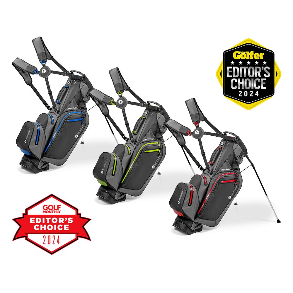 Motocaddy HydroFLEX dual carry strap and hip pad comfort