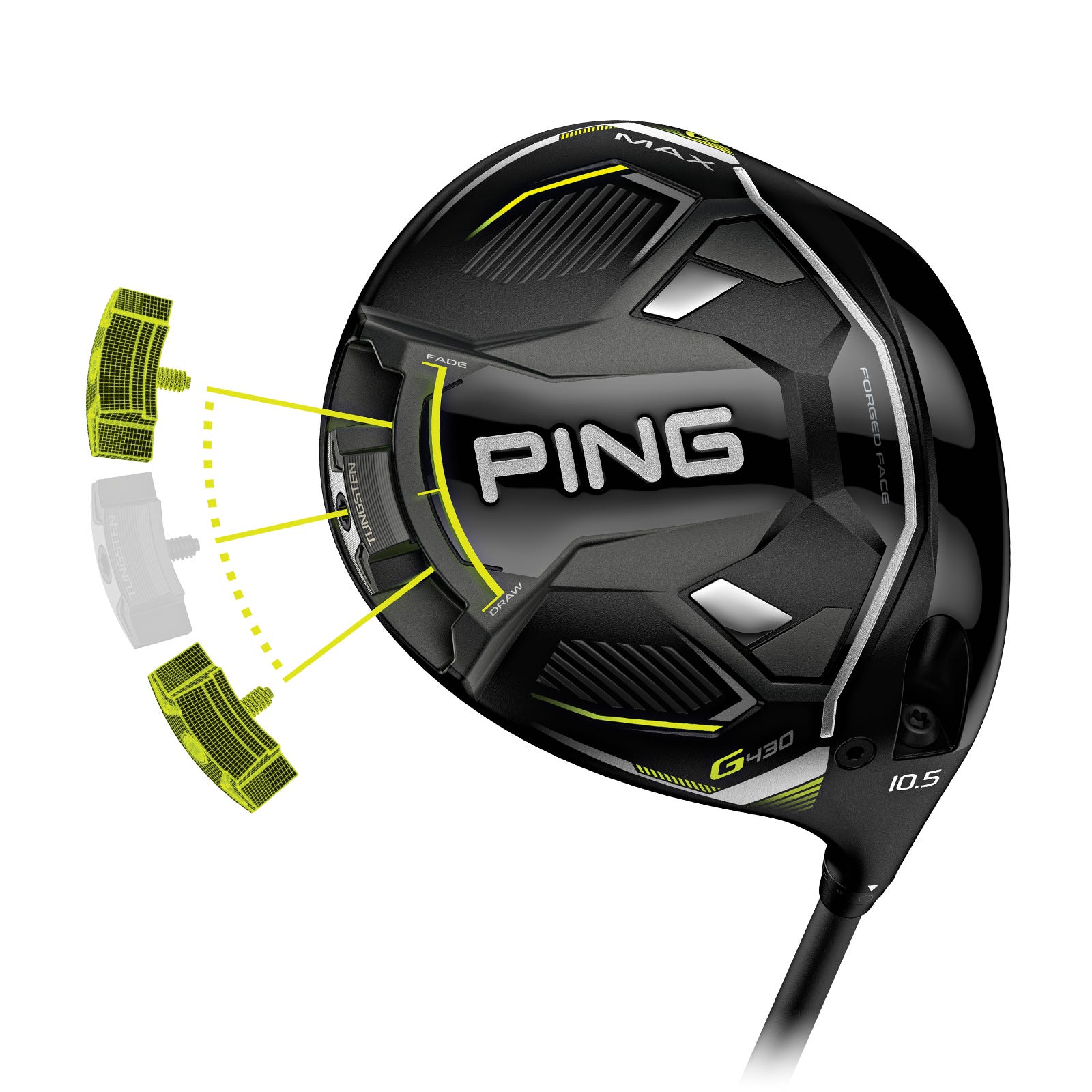 Illustrazione del CG del peso posteriore mobile da 25g del PING G430 MAX