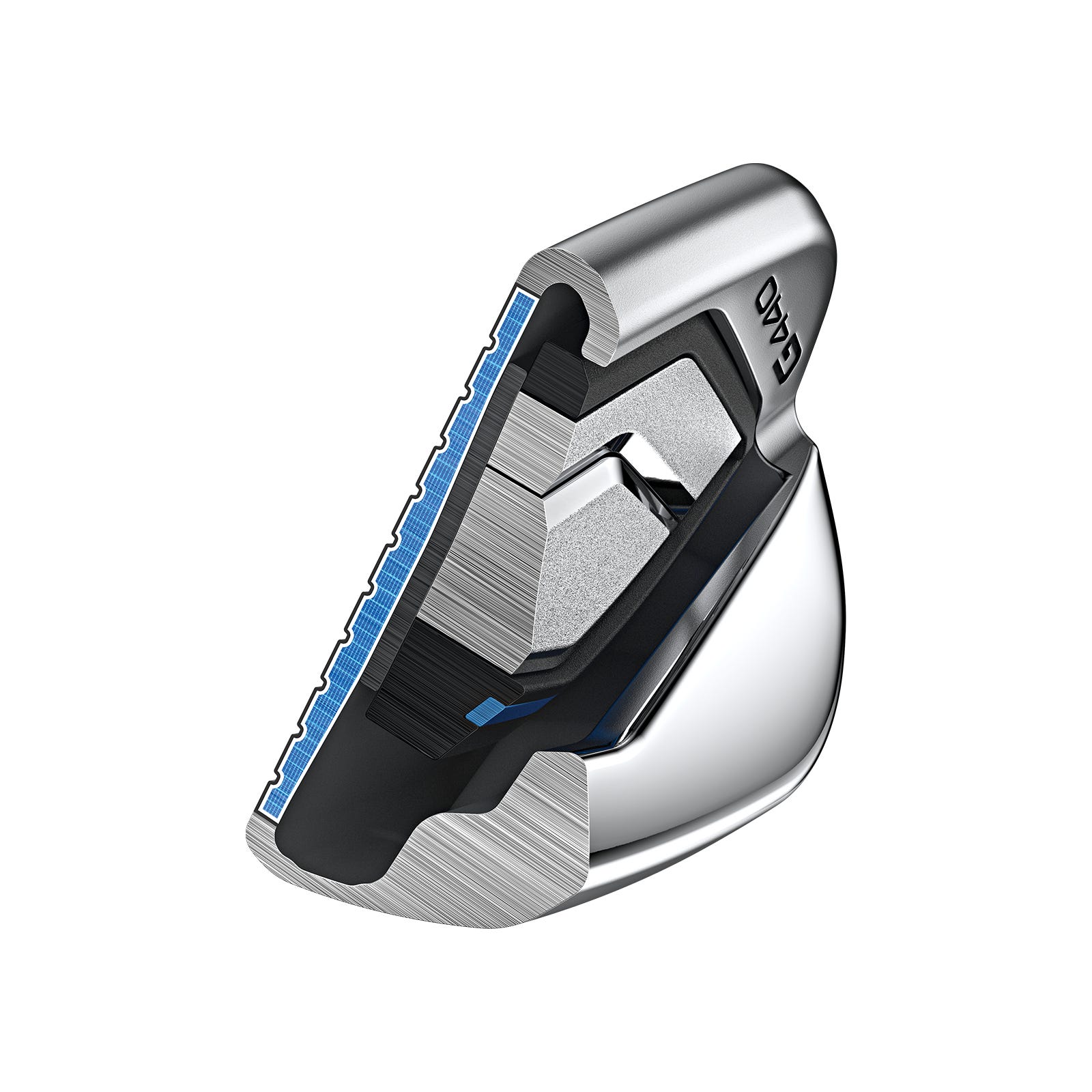 Sezione trasversale del PING G440 che mostra il CG basso e il badge PurFlex