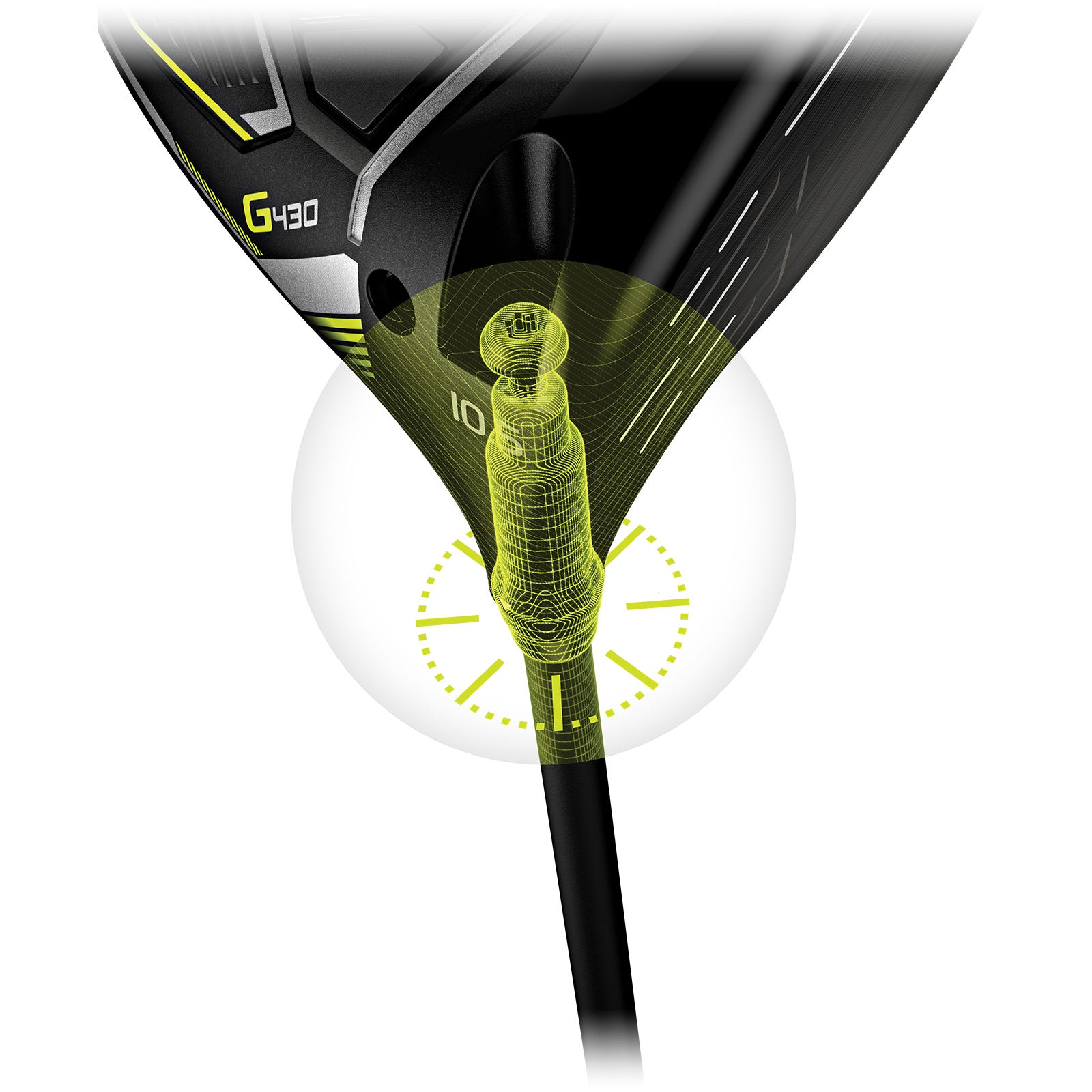 Illustrazione della regolazione del hosel Trajectory Tuning 2.0 del driver PING G440