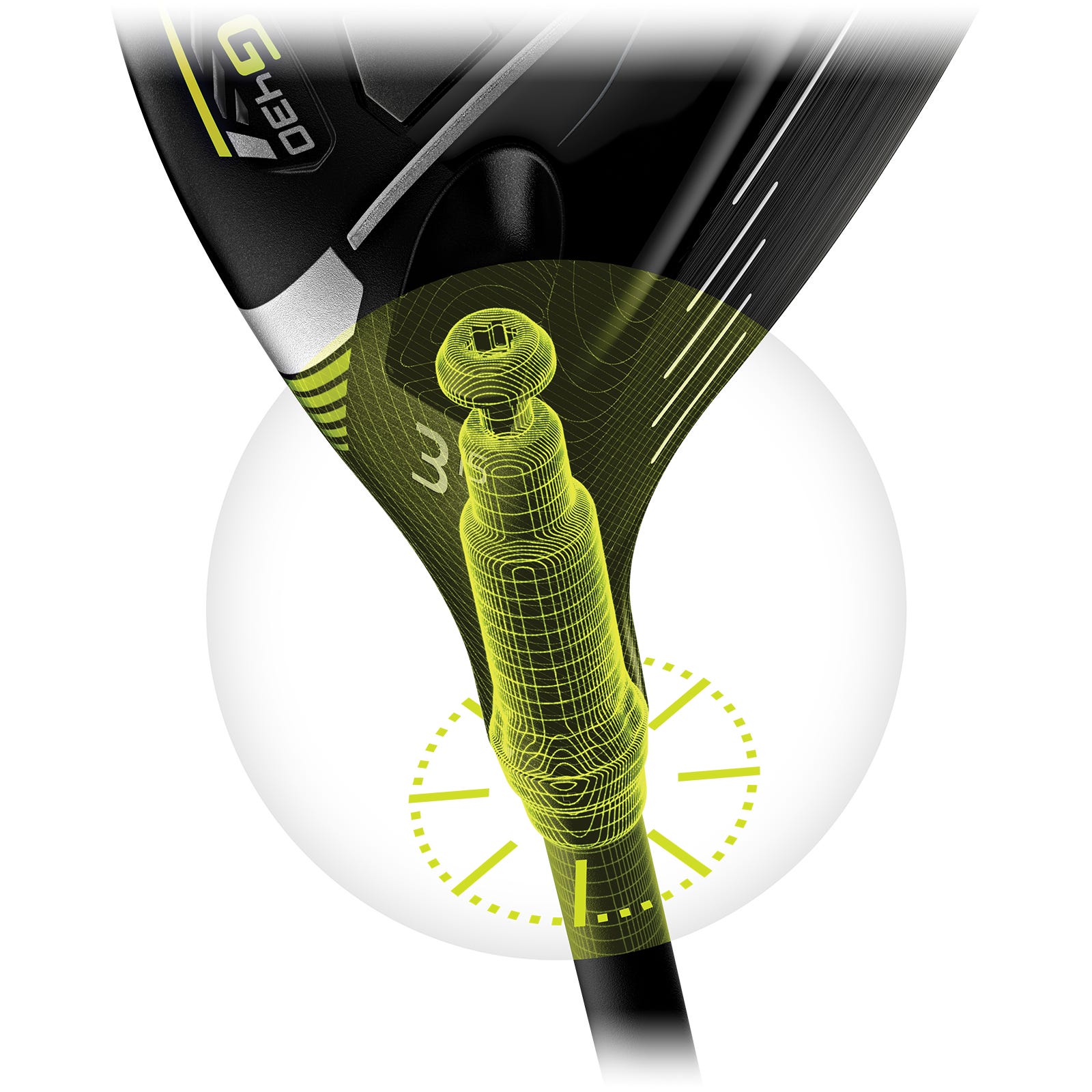 Illustrazione della regolazione della traiettoria dell'hosel regolabile del fairway PING G440