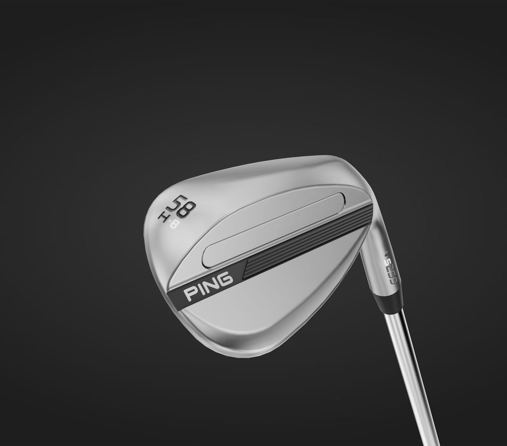 Vista della cavità del wedge PING s259 che mostra le opzioni di finitura Chrome e Midnight