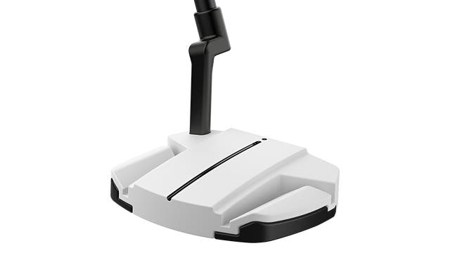 Cavità del putter PING Scottsdale TEC Ally Blue H che mostra il posizionamento del CG per un colpo con leggero arco