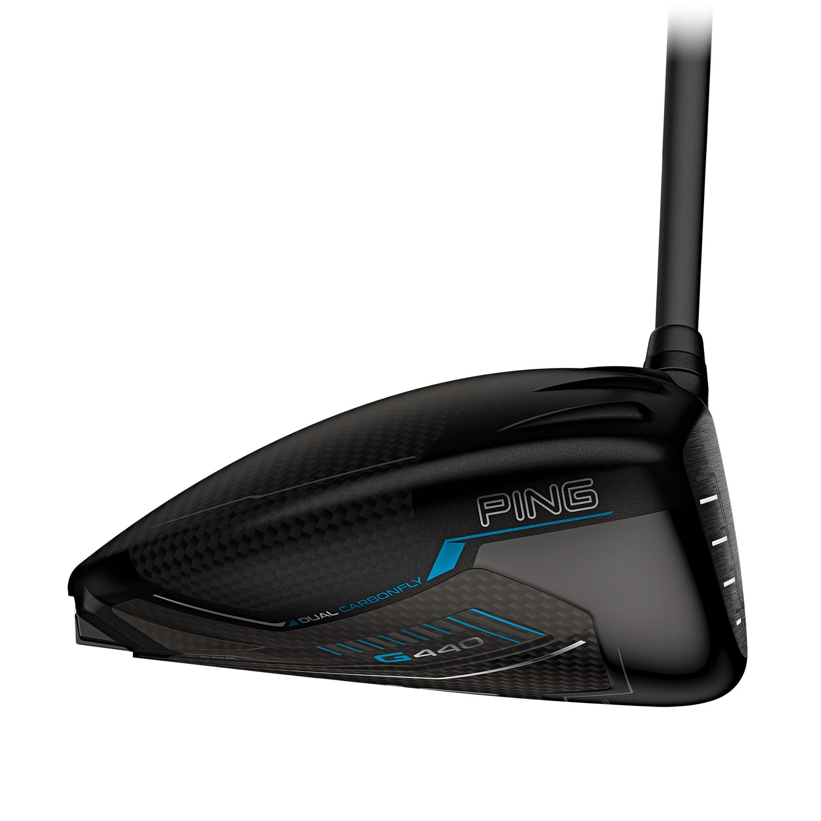 Vista della punta del driver PING G440 K che mostra il design Free Hosel