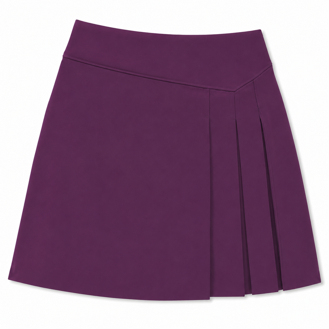 Skort da golf Callaway Gloxinia Side Pleat — vista frontale che mostra la silhouette svasata e le pieghe laterali