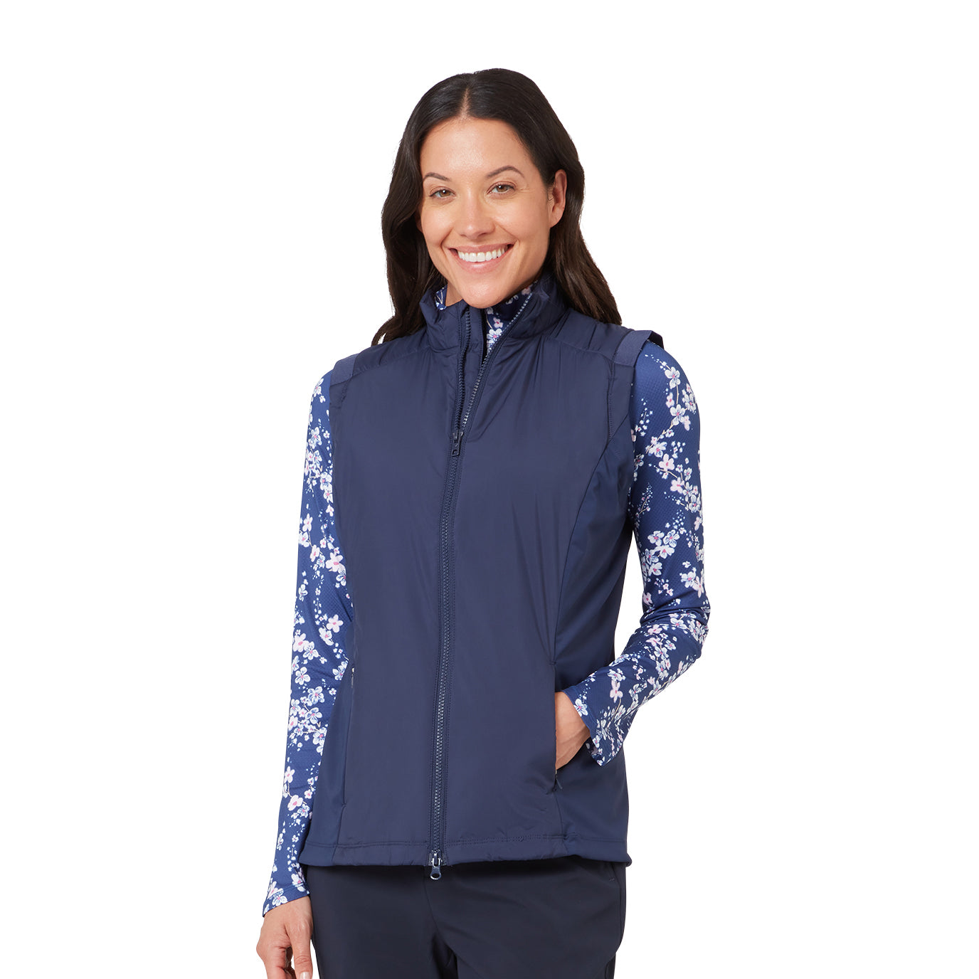 Gilet leggero PrimaLoft da donna Callaway Peacoat &mdash; dettaglio schiena e logo