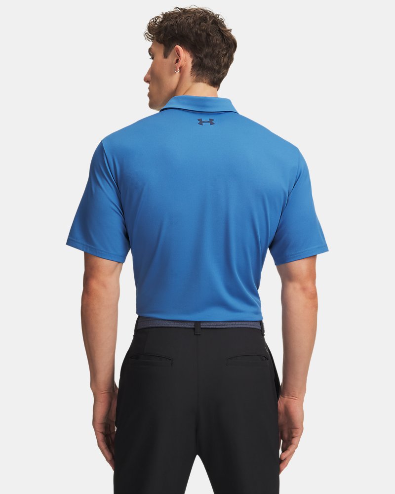 Polo Under Armour Matchplay vista posteriore in blu egeo