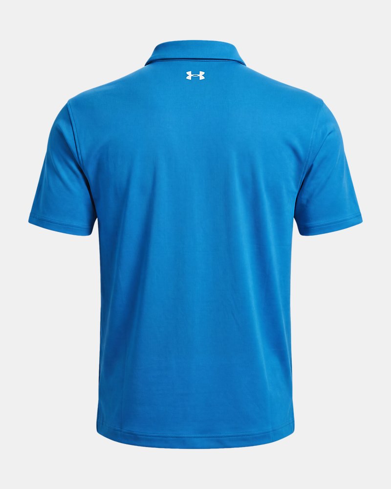 Polo Under Armour Tee To Green Pique – vista posteriore, blu egeo