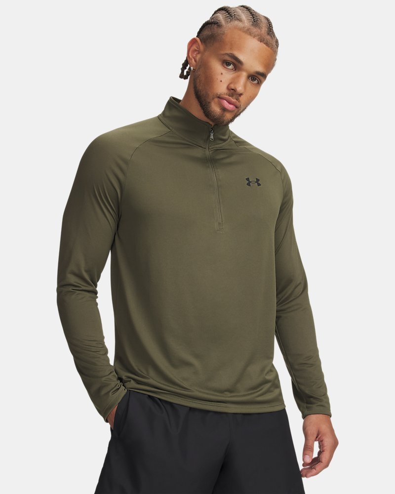 Under Armour UA Tech Half Zip Long Sleeve – Verde, vista frontale