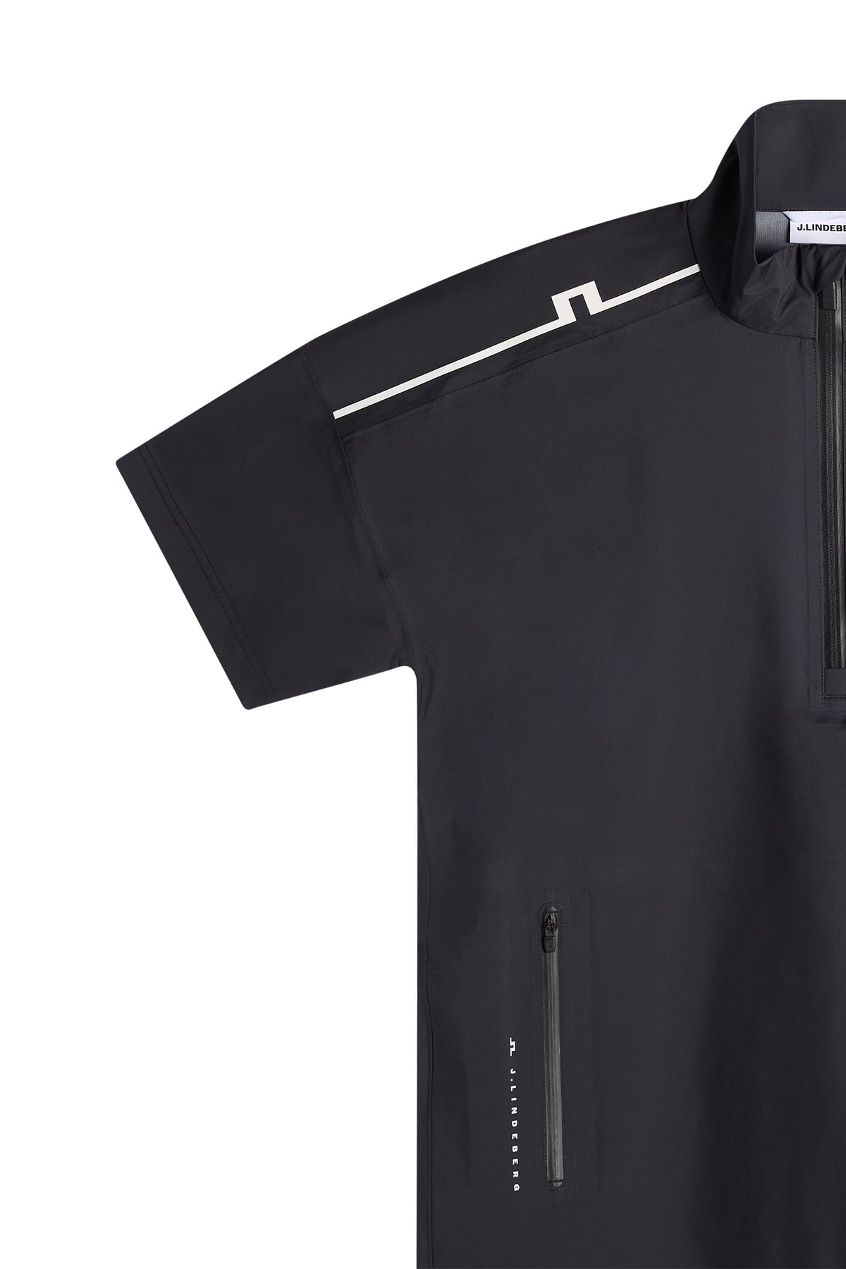 J.Lindeberg Shay Rain Shirt Black – dettaglio della tasca con cerniera AquaGuard
