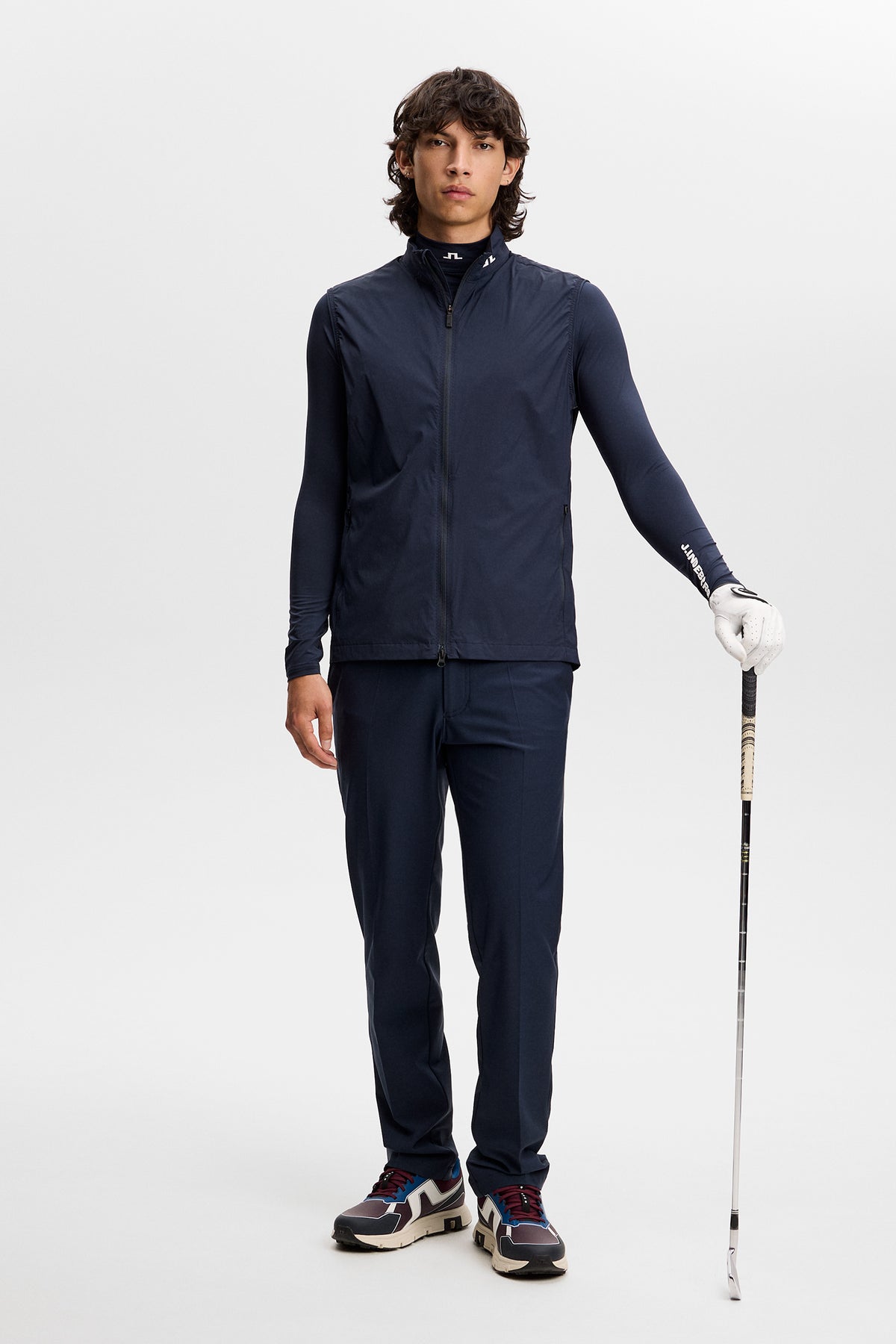 Gilet J.Lindeberg Tour Tech Packable JL Navy – elasticità per la mobilità dello swing