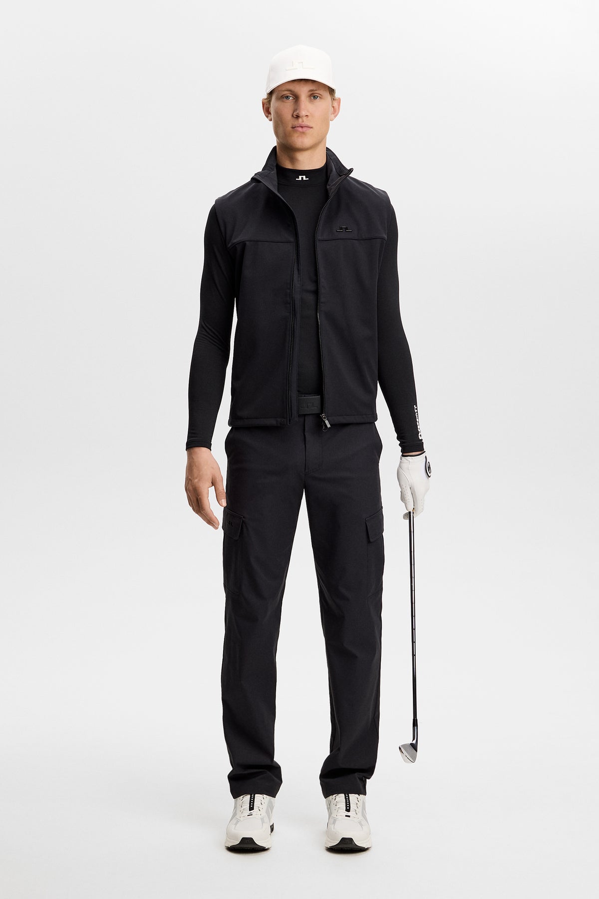 J.Lindeberg Ello Brushed Top Black – tessuto performante traspirante