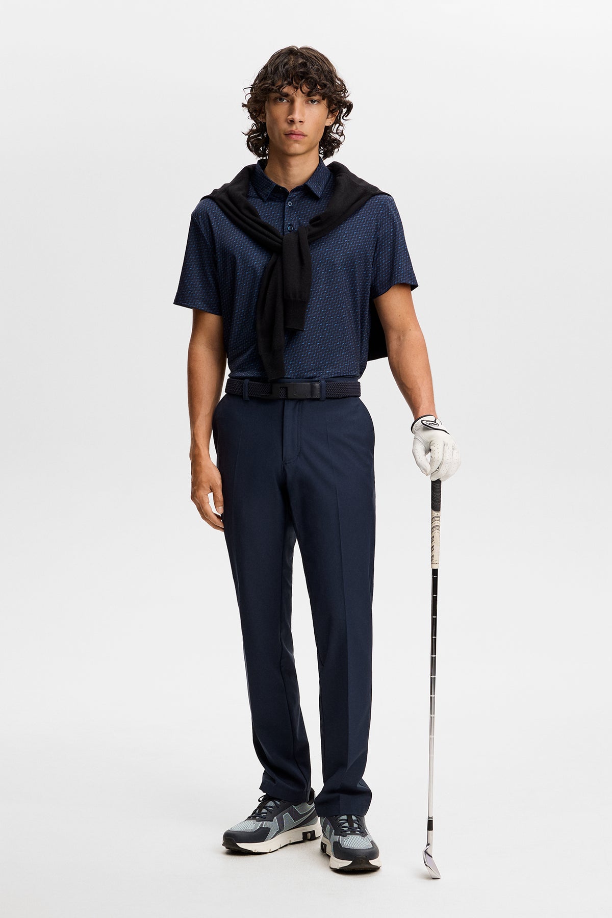 Polo J.Lindeberg Tod Print – dettaglio colletto e abbottonatura