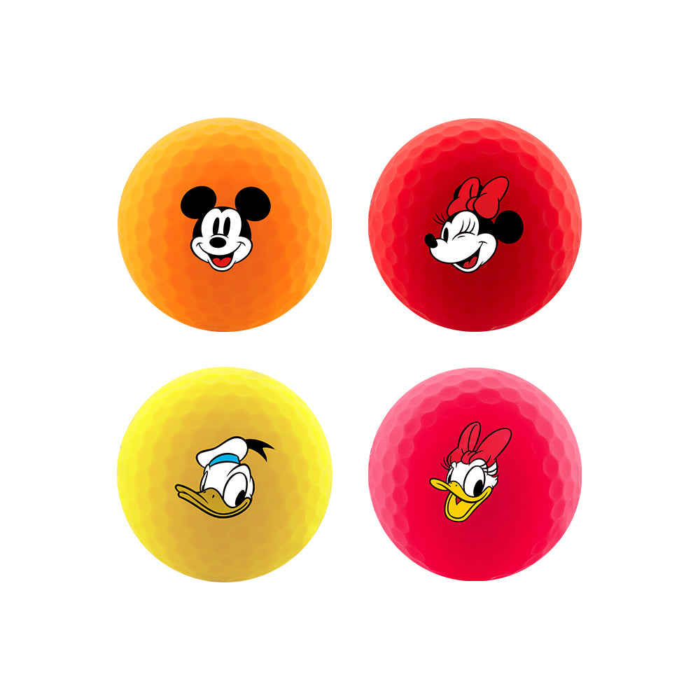 Palline da golf Volvik Disney Mickey and Friends Vimat in arancione, rosso, giallo e rosa